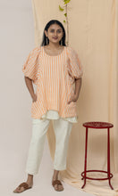 Load image into Gallery viewer, Tunic top Orange Stripe