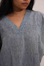 Load image into Gallery viewer, Sangeetha Top Blue embroidery