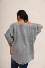 Load image into Gallery viewer, Sangeetha Top Blue embroidery