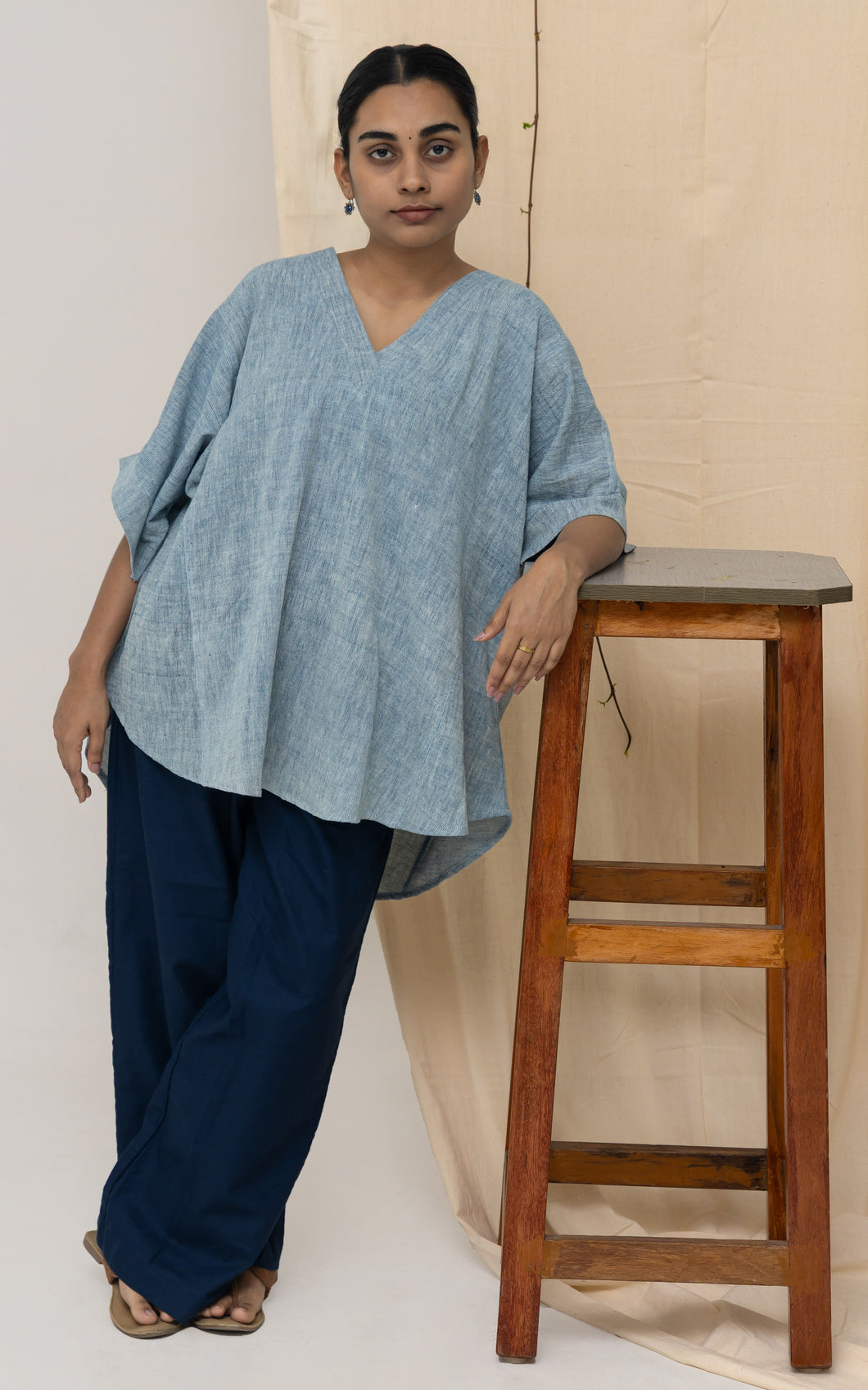 Sangeeta Top Blue plain
