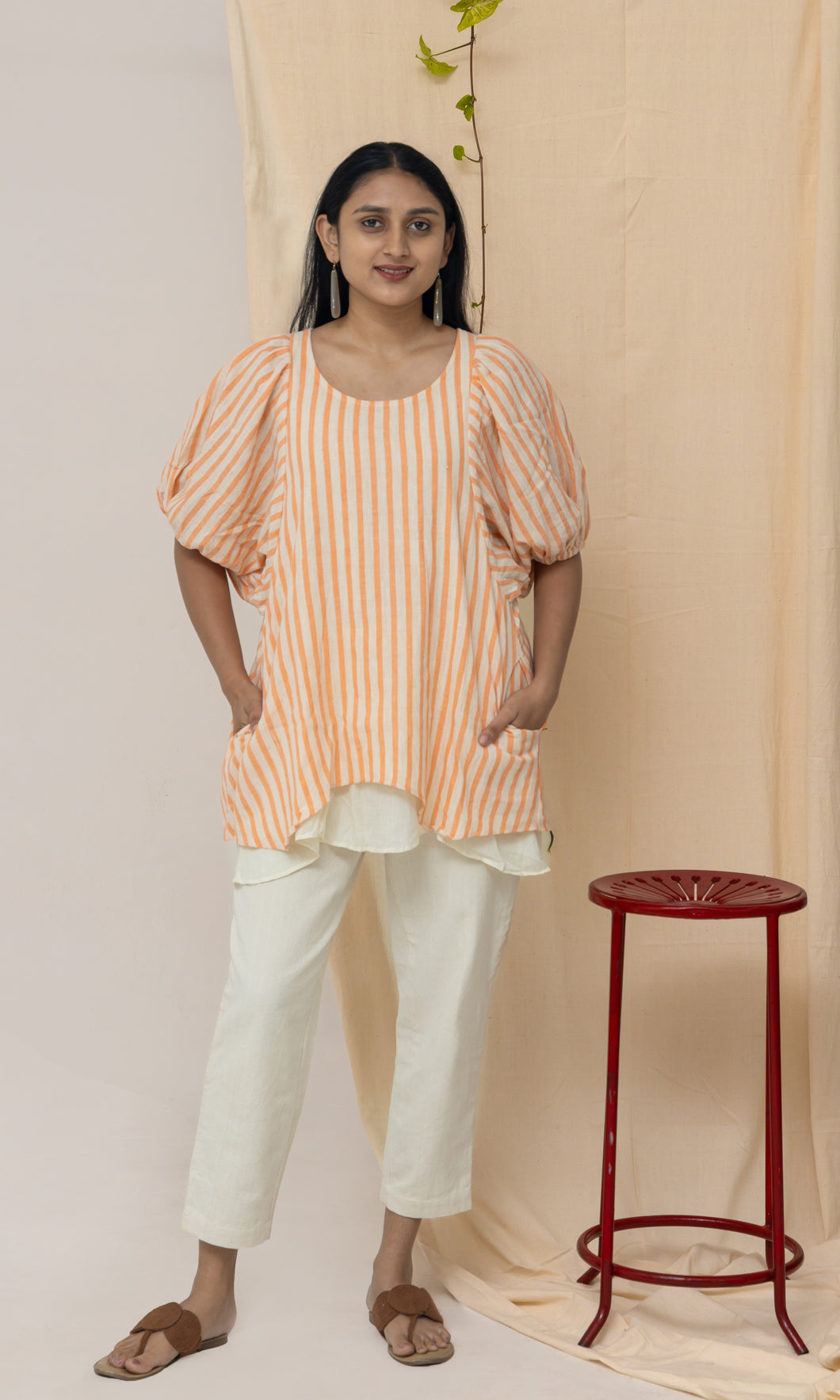 Tunic top Orange Stripe